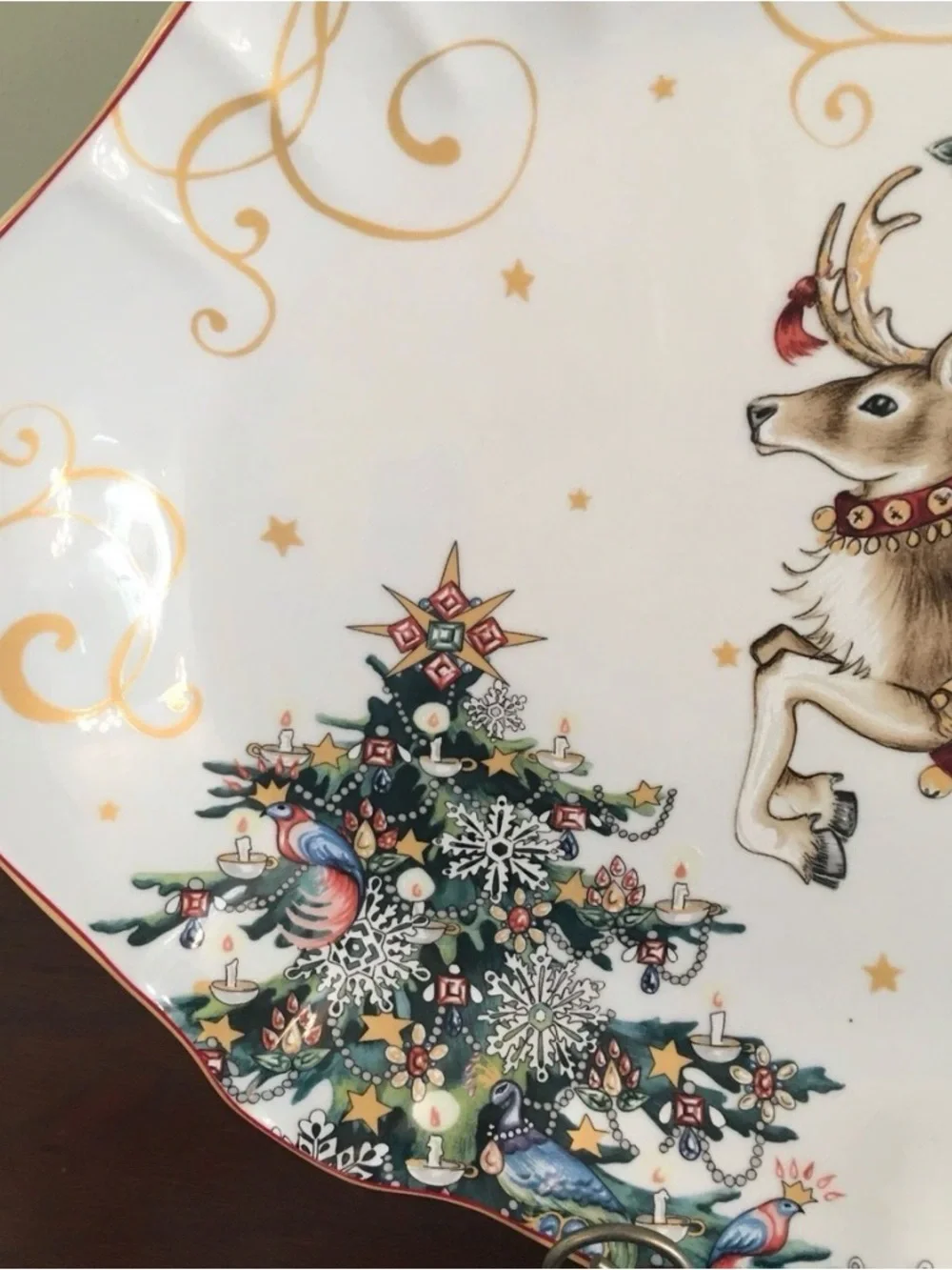 Williams Sonoma White Ceramic Holiday Serving Plate “Twas the Night”NWT